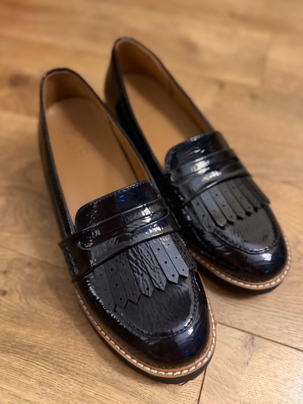 Naturalizer Women's Navy Patent Loafers - Picture 4 of 4